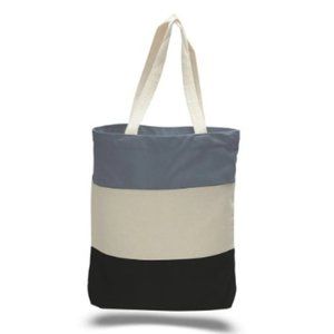 Canvas tri-color tote bag